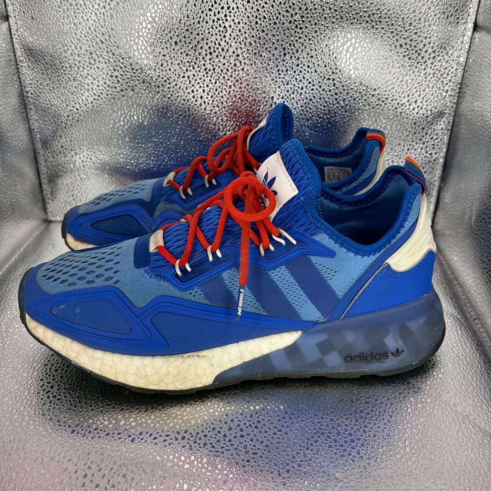 Adidas ZX 2K Boost Ninja Time In Hyper Blue Mens Running Shoes FZ1883 Size 8.5 - Picture 3 of 7